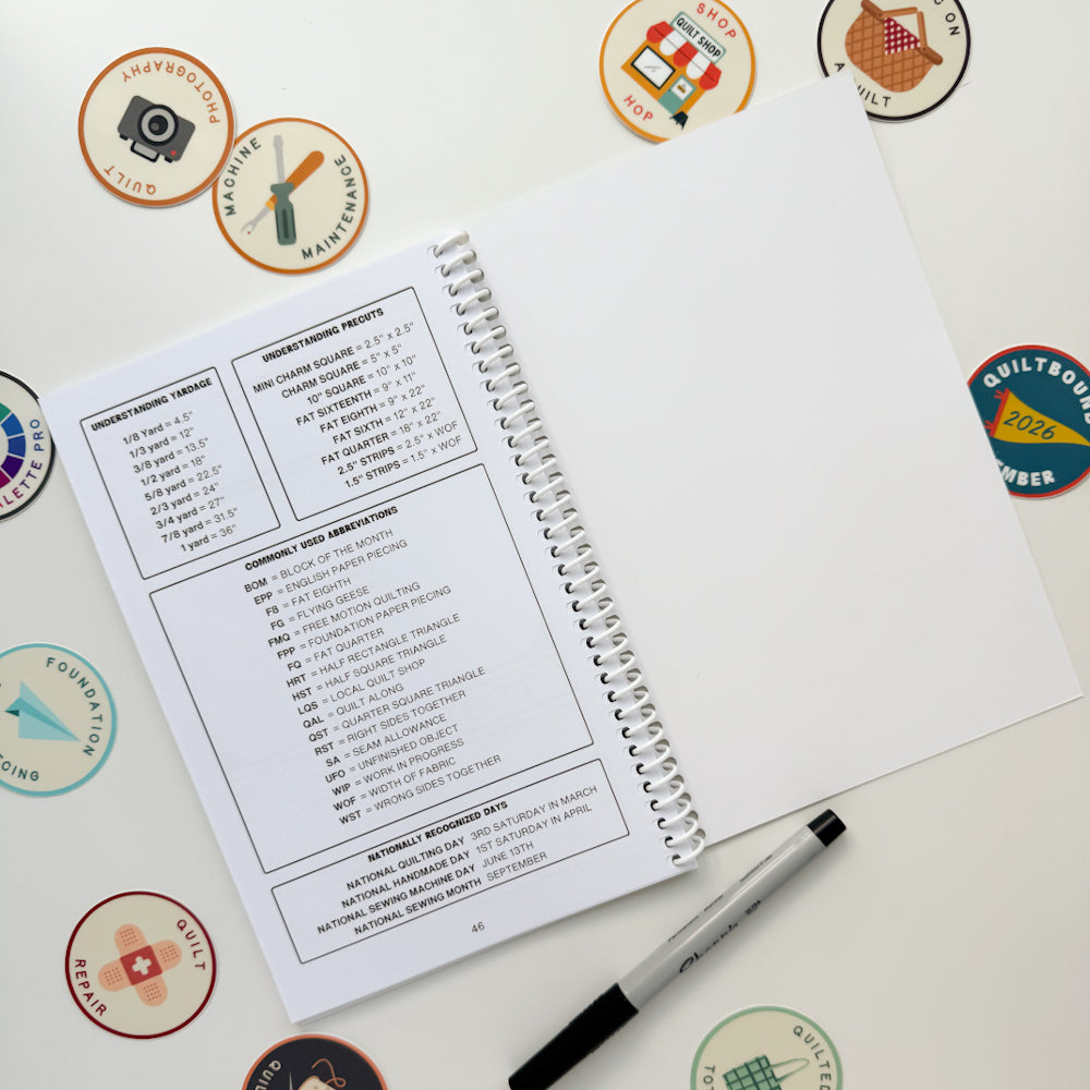 The Quiltbound Badge Logbook